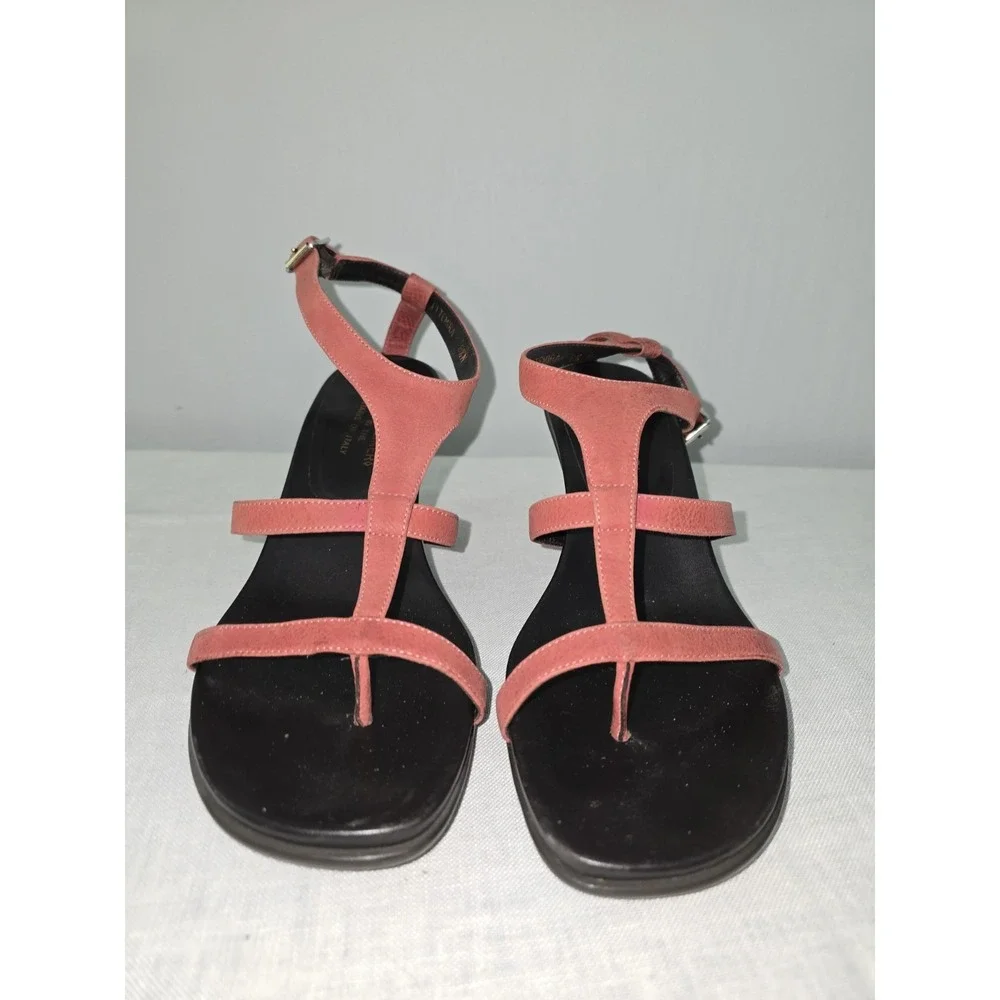 Donald J Pliner Temira Suede Strappy T-Strap Heels Sandals Shoes 8.5 Narrow